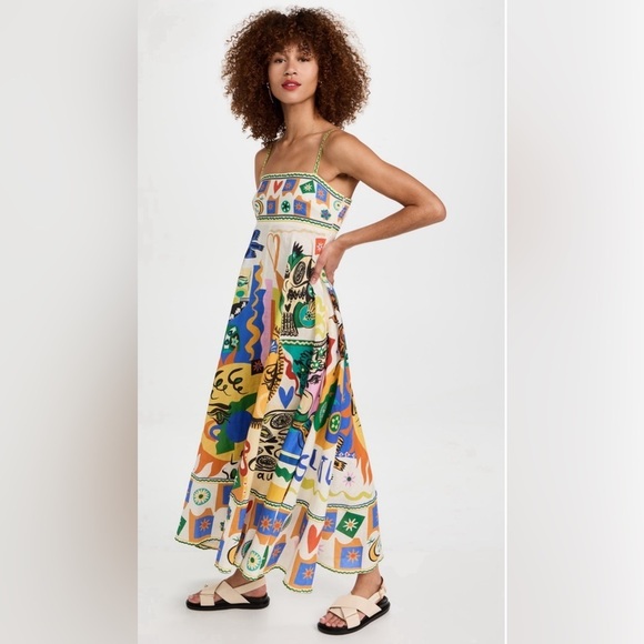 NIP-Le Soleil Graphic High Waisted Dress w/pockets - Picture 6 of 10